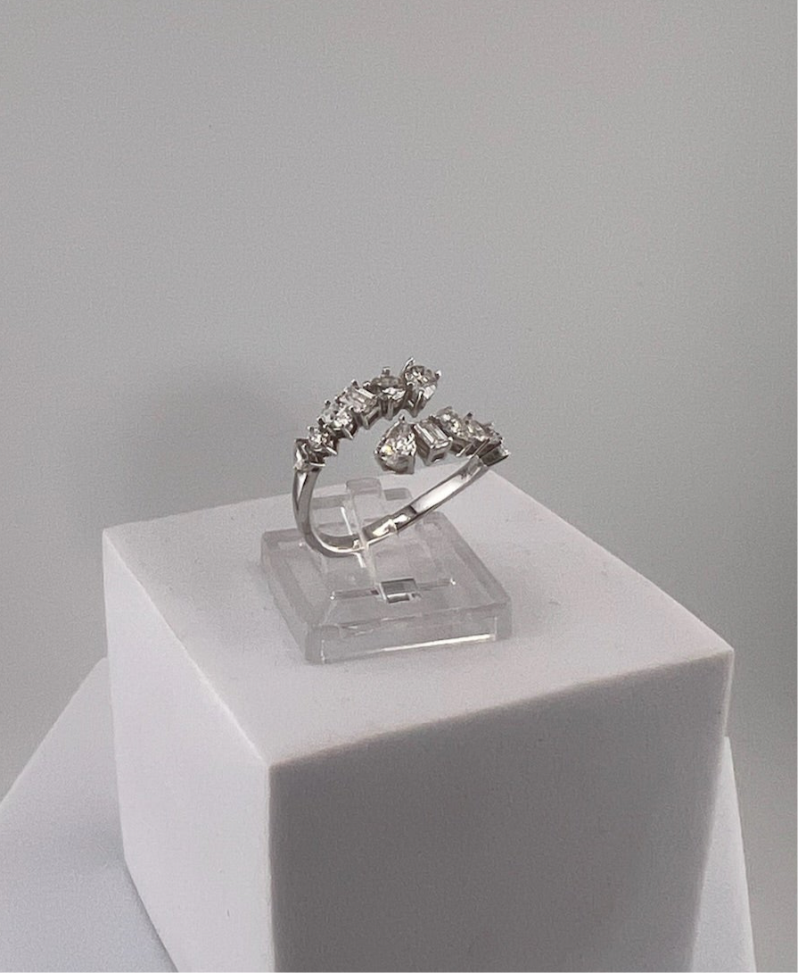 Multishaped 2 ctw total Lab Diamond Wrap Ring