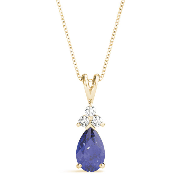 Pear-Shaped Sapphire and Diamond Pendant