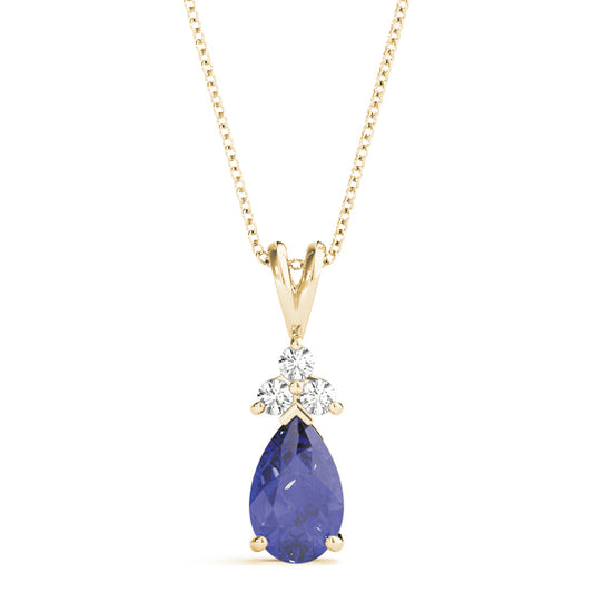 Pear-Shaped Sapphire and Diamond Pendant
