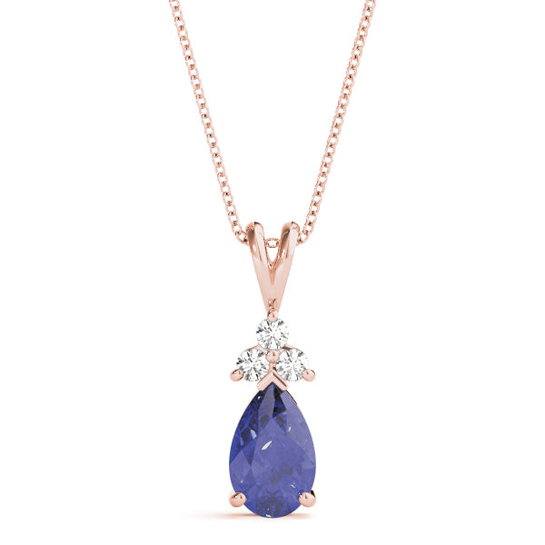 Pear-Shaped Sapphire and Diamond Pendant