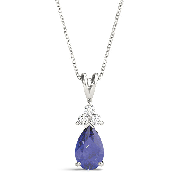 Pear-Shaped Sapphire and Diamond Pendant
