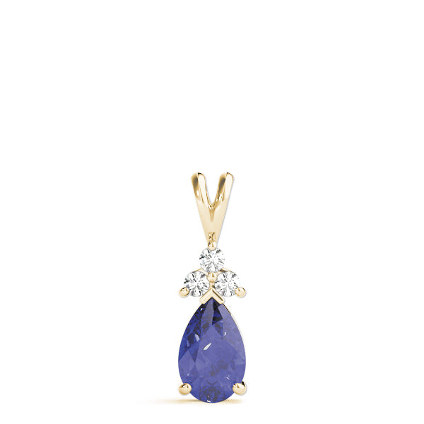 Pear-Shaped Sapphire and Diamond Pendant