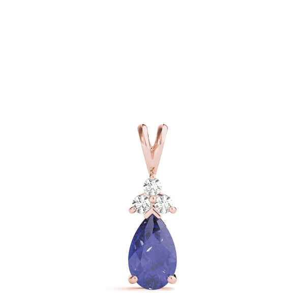 Pear-Shaped Sapphire and Diamond Pendant