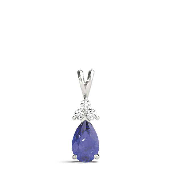 Pear-Shaped Sapphire and Diamond Pendant