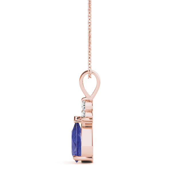 Pear-Shaped Sapphire and Diamond Pendant