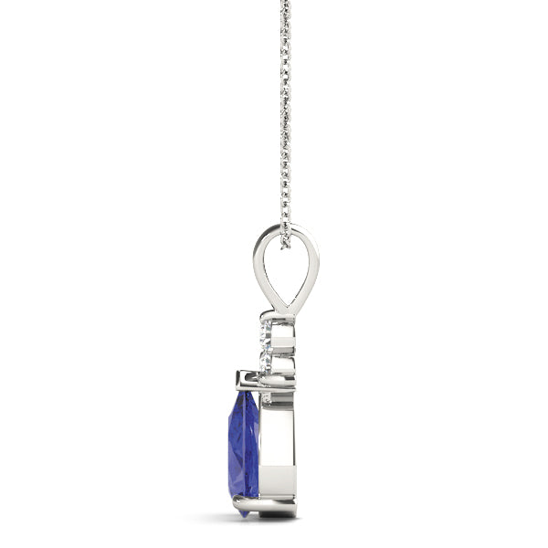Pear-Shaped Sapphire and Diamond Pendant