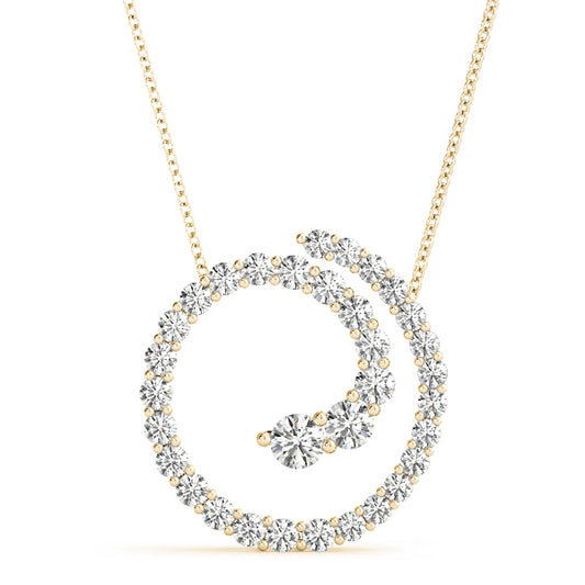 Whimsical Swirl Diamond Pendant 1 ct