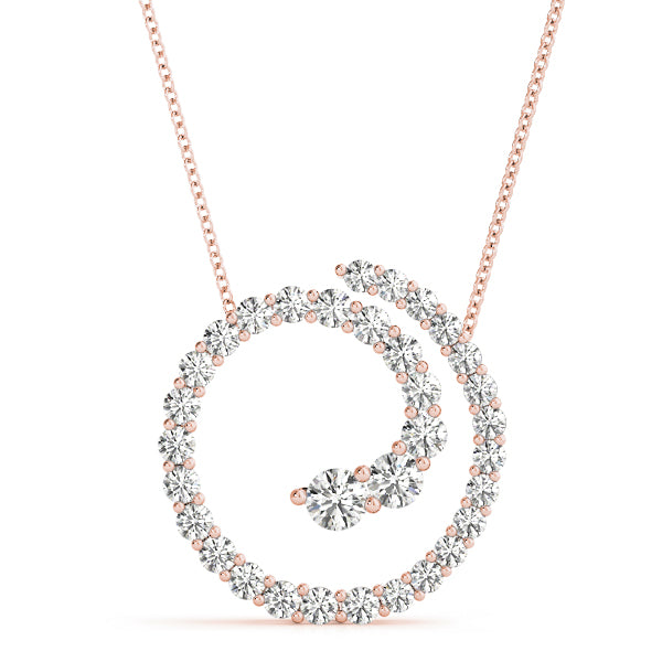 Whimsical Swirl Diamond Pendant 1 ct