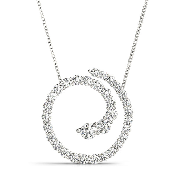 Whimsical Swirl Diamond Pendant 1 ct