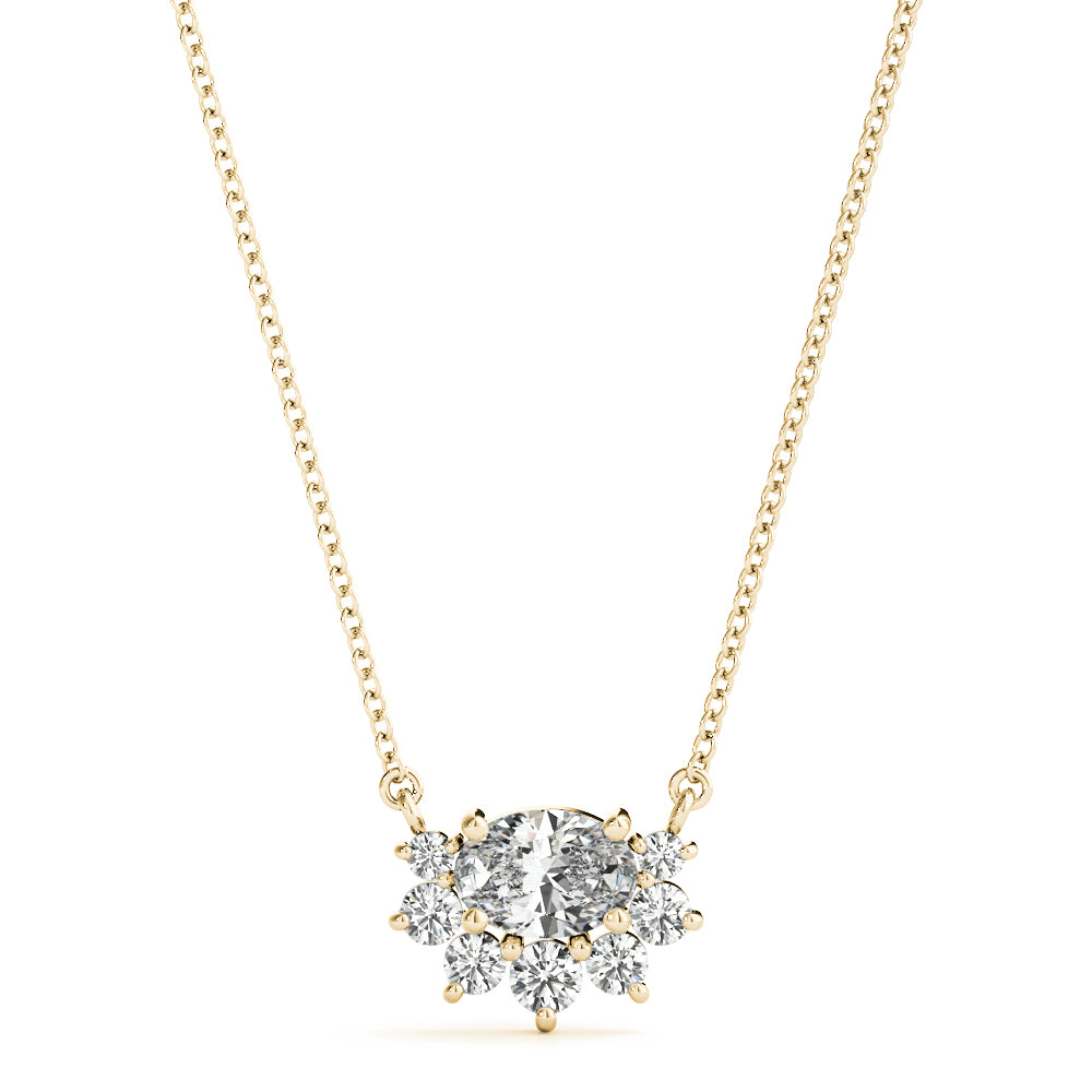 Radiant Halo Oval Diamond Pendant