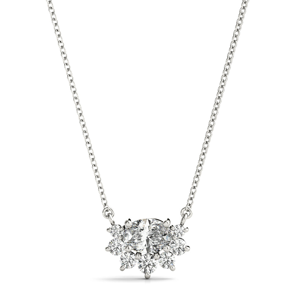 Radiant Halo Oval Diamond Pendant