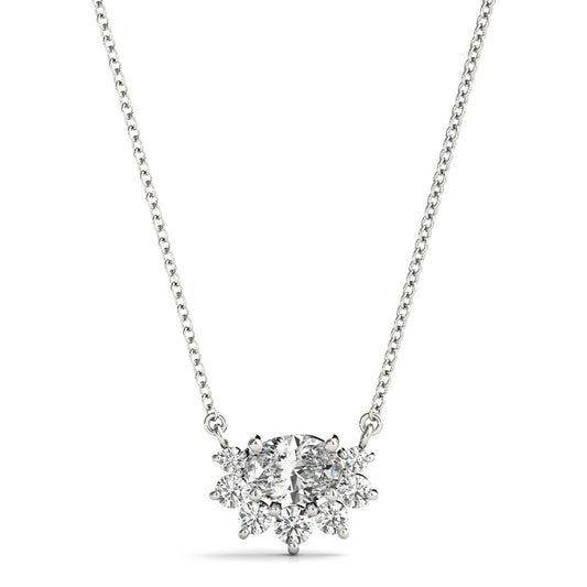 Radiant Halo Oval Diamond Pendant
