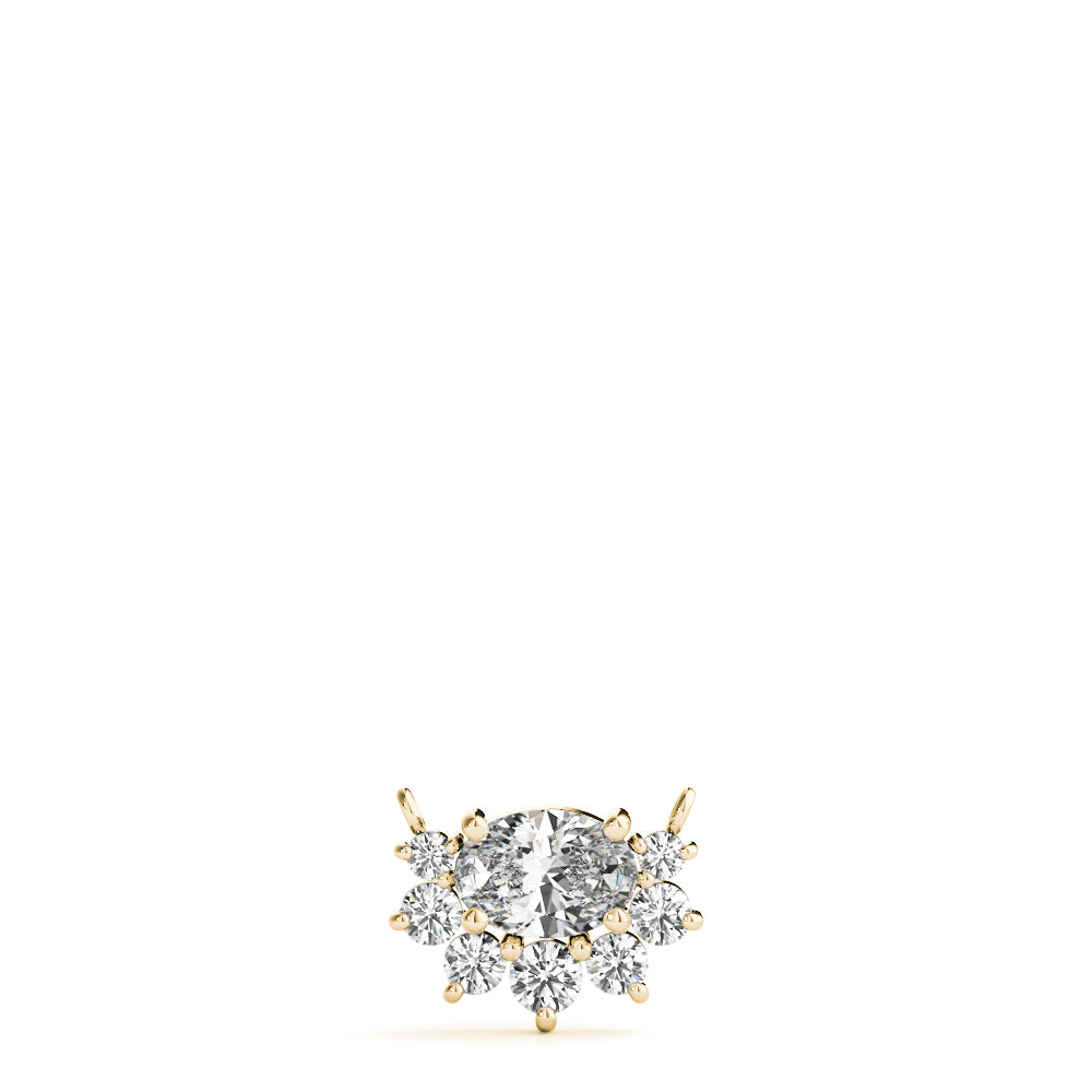 Radiant Halo Oval Diamond Pendant