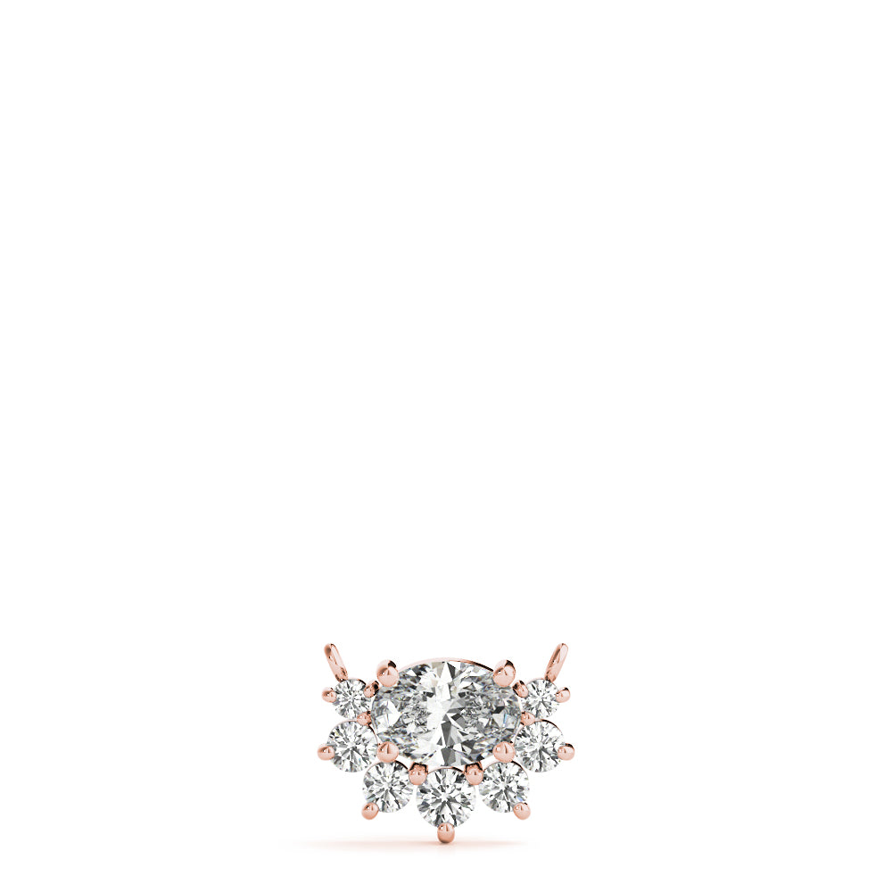 Radiant Halo Oval Diamond Pendant