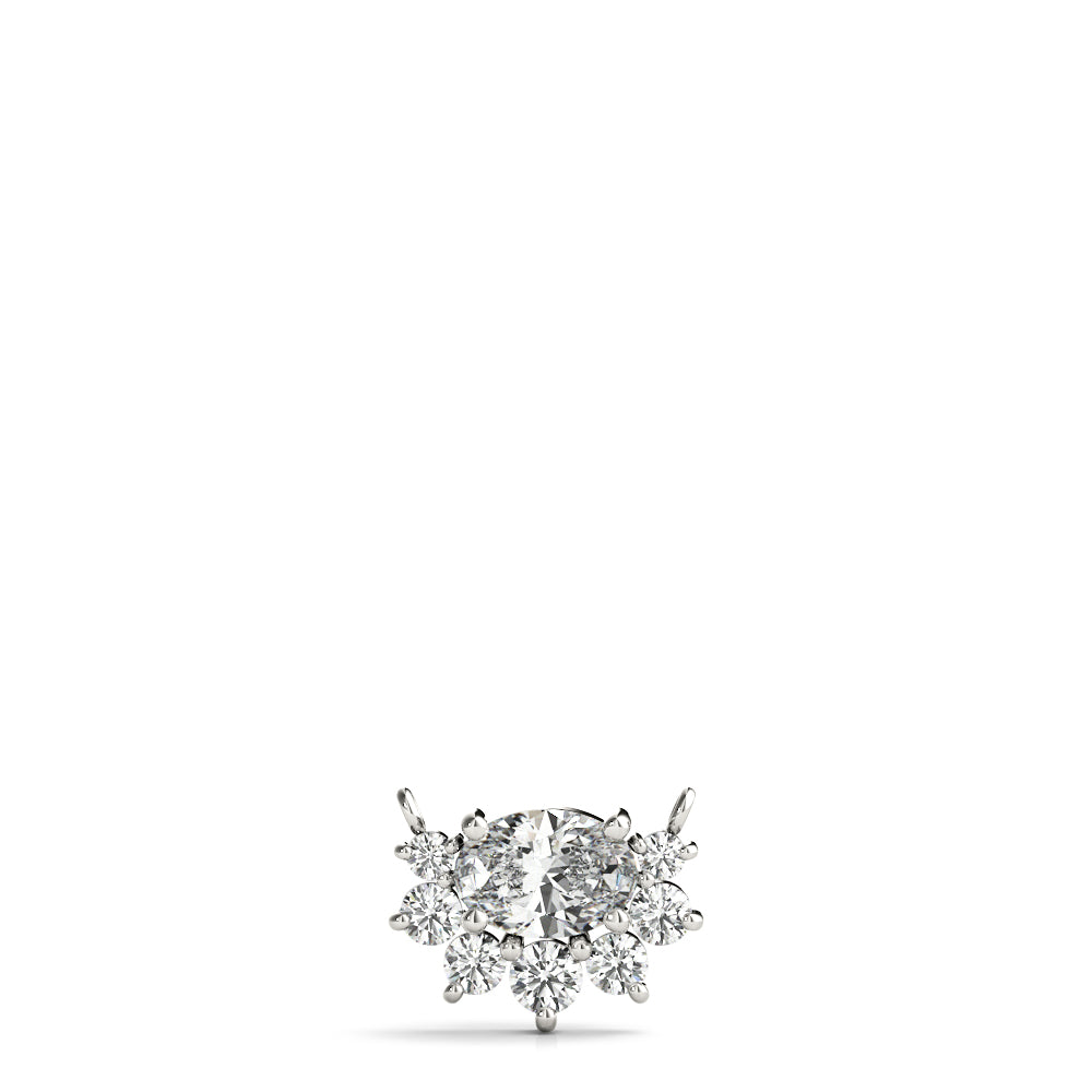 Radiant Halo Oval Diamond Pendant