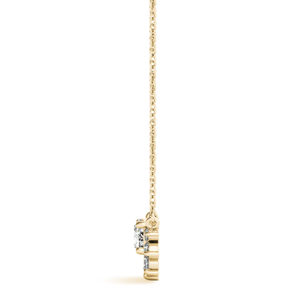 Radiant Halo Oval Diamond Pendant