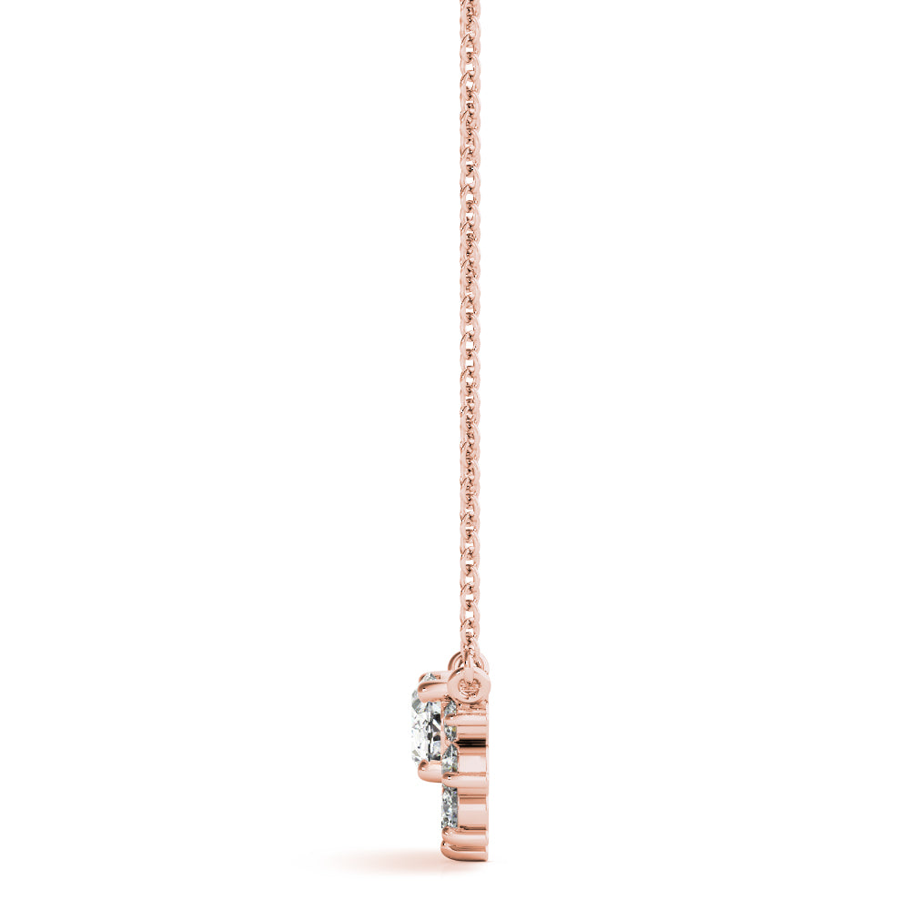 Radiant Halo Oval Diamond Pendant