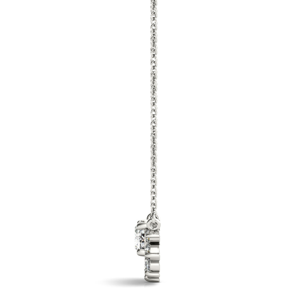 Radiant Halo Oval Diamond Pendant