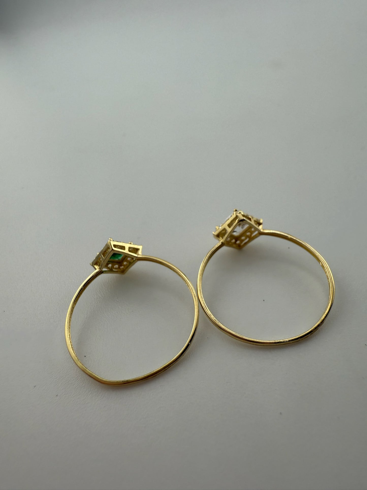 Dainty ring solid 18k gold with cz stone