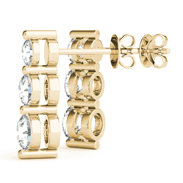 Dazzling Three-Stone Drop Earrings 1/4 ct