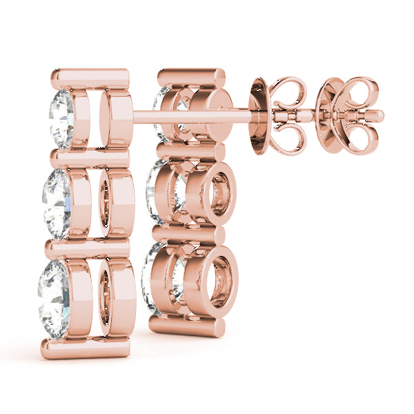 Dazzling Three-Stone Drop Earrings 1/4 ct