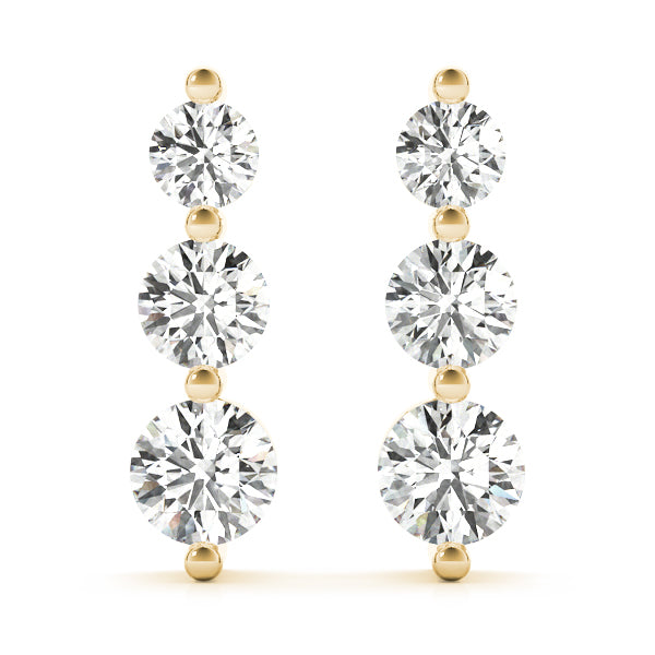 Dazzling Three-Stone Drop Earrings 1/4 ct