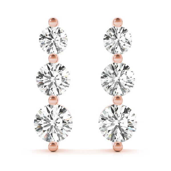 Dazzling Three-Stone Drop Earrings 1/4 ct