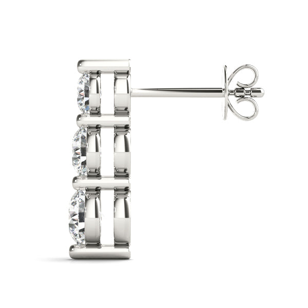 Dazzling Three-Stone Drop Earrings 1/4 ct