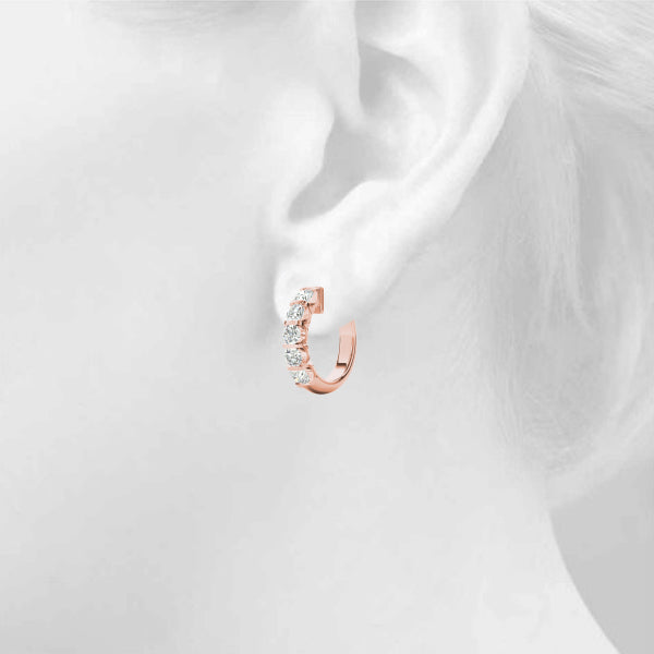 Sparkling Halo Hoop Earrings