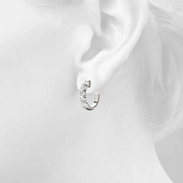 Sparkling Halo Hoop Earrings