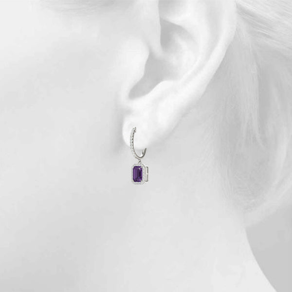 Emerald Halo Dangle Earrings