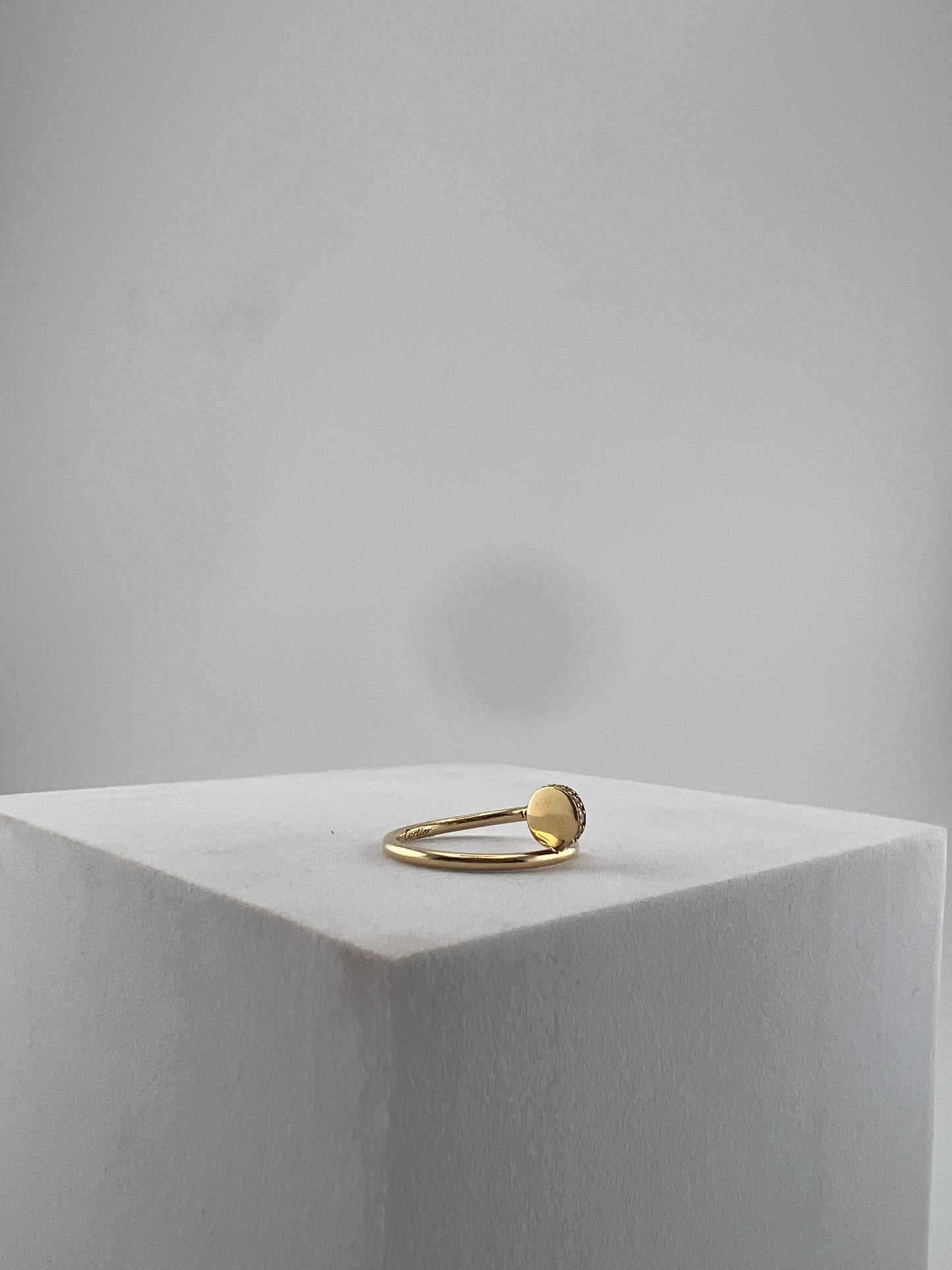 Solid 18k gold nail ring with premium zircon stones on the tip