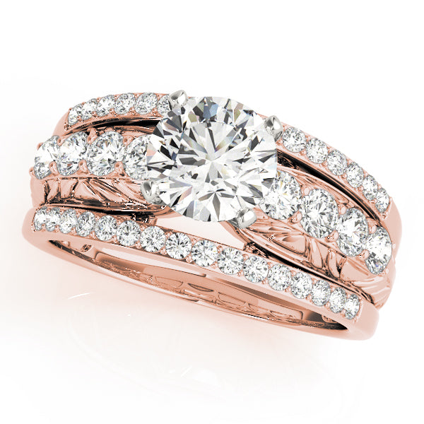 Triple Row Diamond Bridal Set