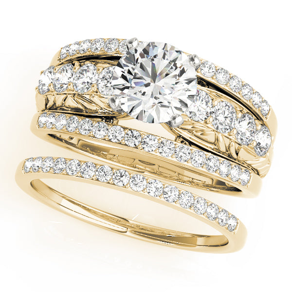 Triple Row Diamond Bridal Set