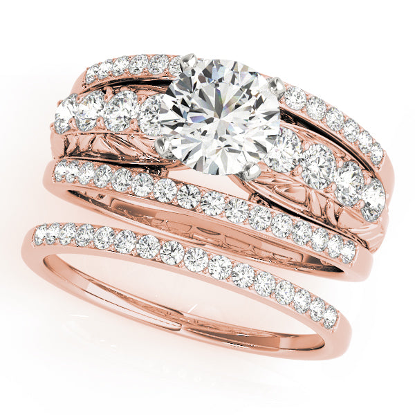 Triple Row Diamond Bridal Set