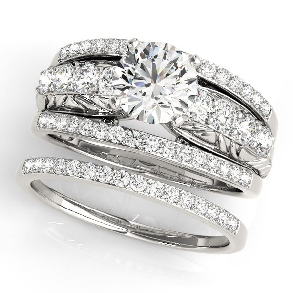 Triple Row Diamond Bridal Set