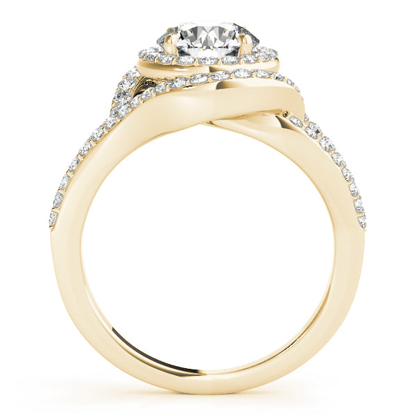 Double Halo Split Shank Diamond Ring 1 ct