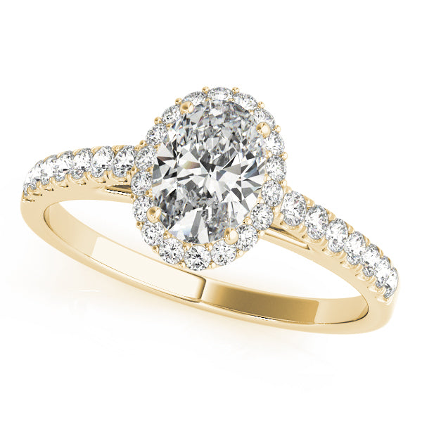 Oval Diamond Halo Engagement Ring