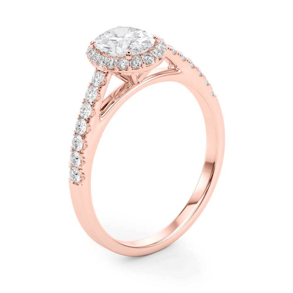 Oval Diamond Halo Engagement Ring