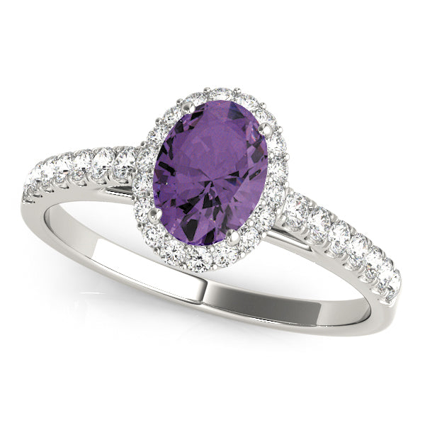Oval Diamond Halo Engagement Ring