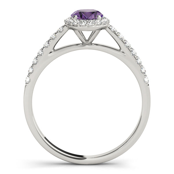 Oval Diamond Halo Engagement Ring