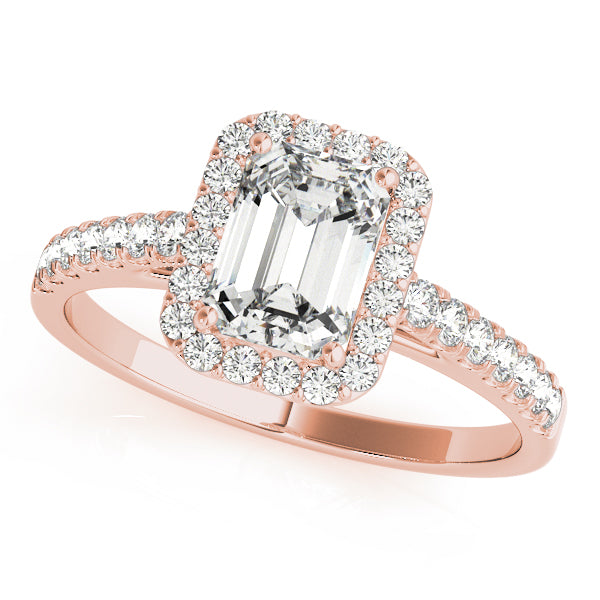 Halo Emerald Engagement Ring