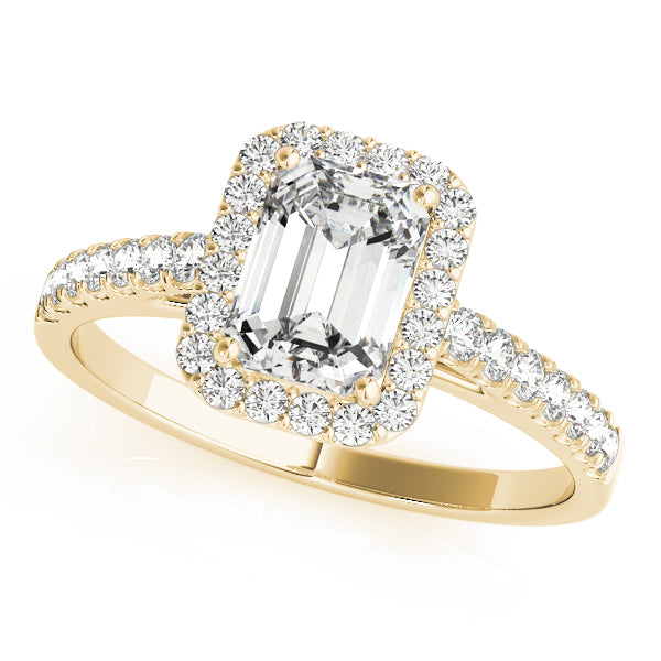 Halo Emerald Engagement Ring