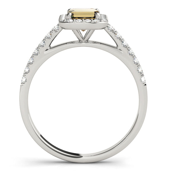 Halo Emerald Engagement Ring