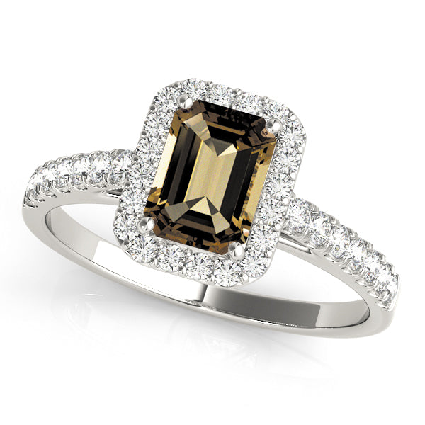 Halo Emerald Engagement Ring