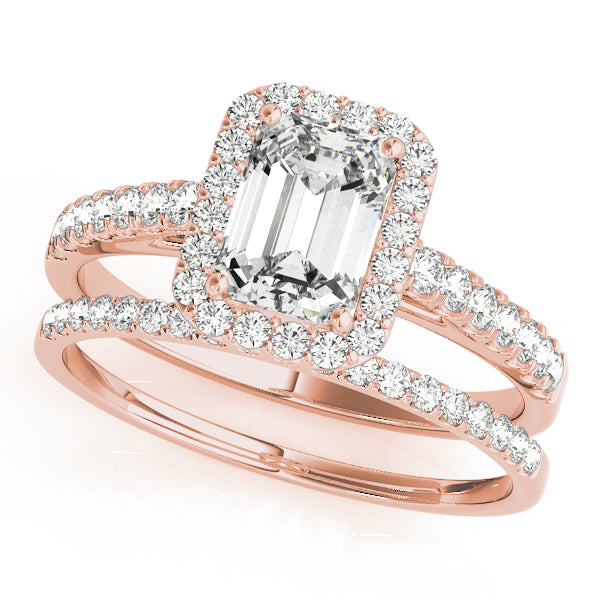Halo Emerald Engagement Ring