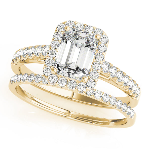 Halo Emerald Engagement Ring
