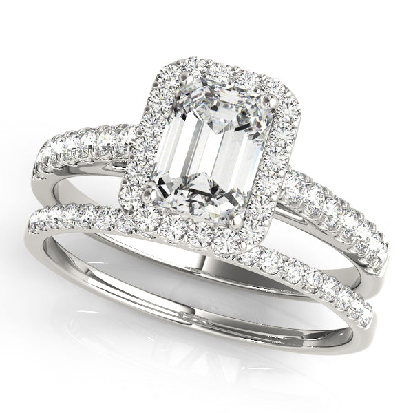 Halo Emerald Engagement Ring