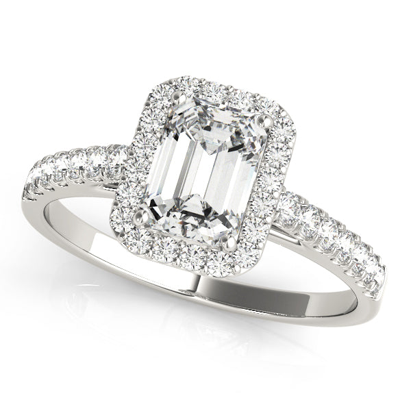 Halo Emerald Engagement Ring