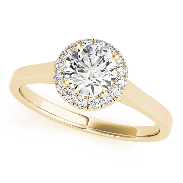 Round Cut Diamond Halo Engagement Ring 1 ct